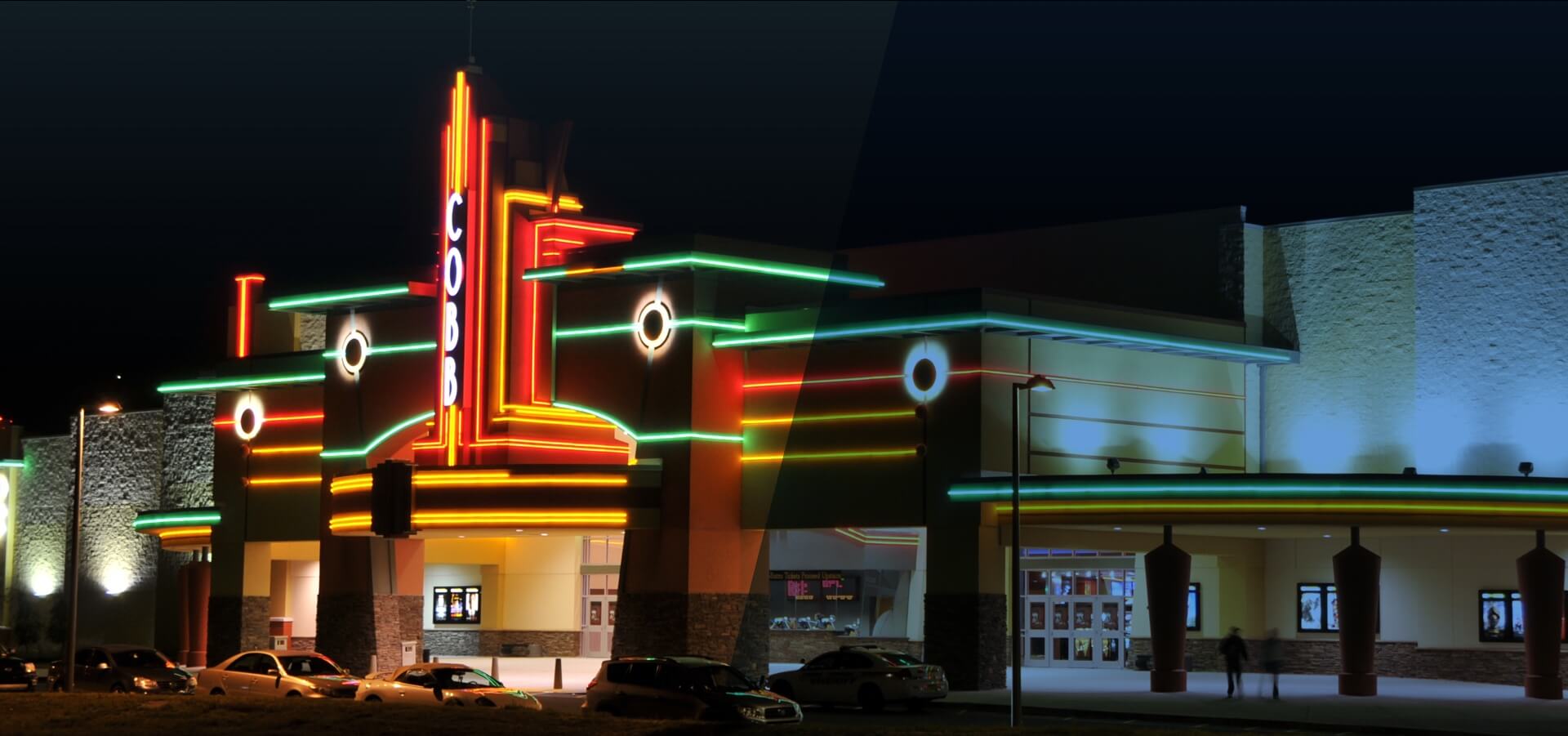 Cobb Theatres at night