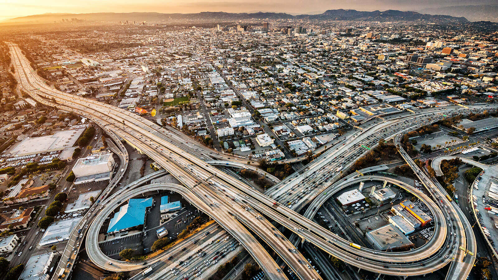Arial view of freeway system
